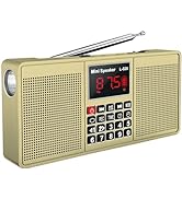 BOESPATR AM FM Portable Emergency Radio, TF Card USB Bluetooth Player, Double Speakers Heavy bass...