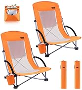 Nice C Beach Chair, Beach Chairs for Adults 2 Pack w/Cooler Compact High Back, Cup Holder &amp; Carry...