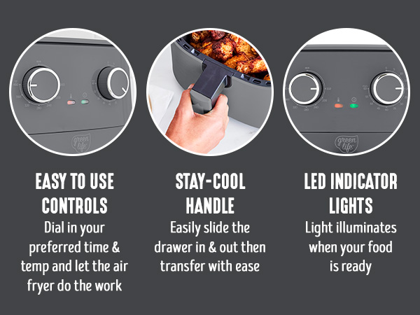 GreenLife, Ceramic Nonstick, PFAS-Free, Non-Toxic, Electrics, Air Fryer