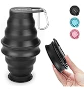 Nefeeko Collapsible Water Bottle,17oz(500ml) Reuseable BPA Free Silicone Foldable Water Bottles f...