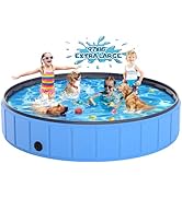 Instraella Extra Large Dog Pool Foldable Plastic Pool for Large Dogs,1mm Durable and Collapsible ...