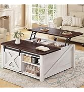 SEDETA 31.5" Lift Top Coffee Table with Storage, Square Coffee Tables for Living Room, Farmhouse ...