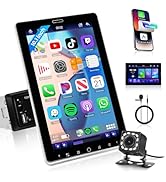 Single DIN Car Stereo 10.1 Inch Touch Screen With Wireless Carplay and Android Auto, Driauto Vert...