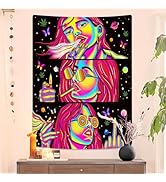 Hippie Hippy Wall Tapestry Trippy Smoking Tapestries Blacklight Tapestry for Stoner Bedroom Room ...