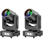 2-Pack Wiwreenm 230W 7R Beam Moving Head DJ Light 14Gobos 14 Colors Prisms/Wash/Beam/Frost/Rainbo...