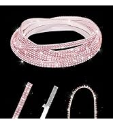 YAWUROU 16.4 FT Bling Car Trim Strip, Self-Adhesive Rhinestone Car Decor Trim, Glitter Crystal DI...