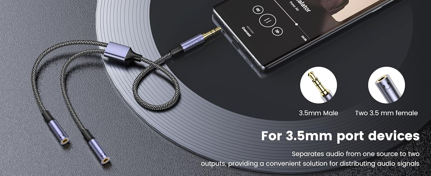 MOSWAG Headphone Splitter 3.5mm