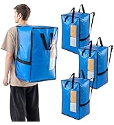 TAILI 4 Pack Blue Moving Bags w/Adjustable Backpack Straps, Moving Supplies, Moving Boxes Alterna...