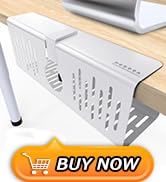 NODOCA No Drill Under Desk Cable Management Tray, 14'' Wire Management, Punch-Free Clamp on, Newe...