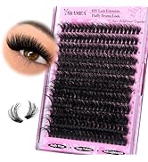 Yawamica Fluffy Lash Clusters Thick 200D Volume Eyelash Clusters 14-20mm Wispy Individual Lashes ...