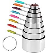 Bopei Stainless Steel Measuring Cups Set (8 Cups, Colorful)