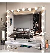 ZL ZELing Vanity Mirror with Lights with 17 LED Lights, Makeup Mirror USB-Powered Dimmable Light ...