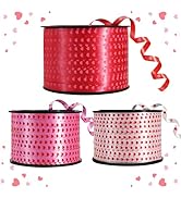 BEISHIDA Heart Printed Ribbon, Red White Pink Curling Ribbon, Balloon String 3 Rolls 100 Yards fo...