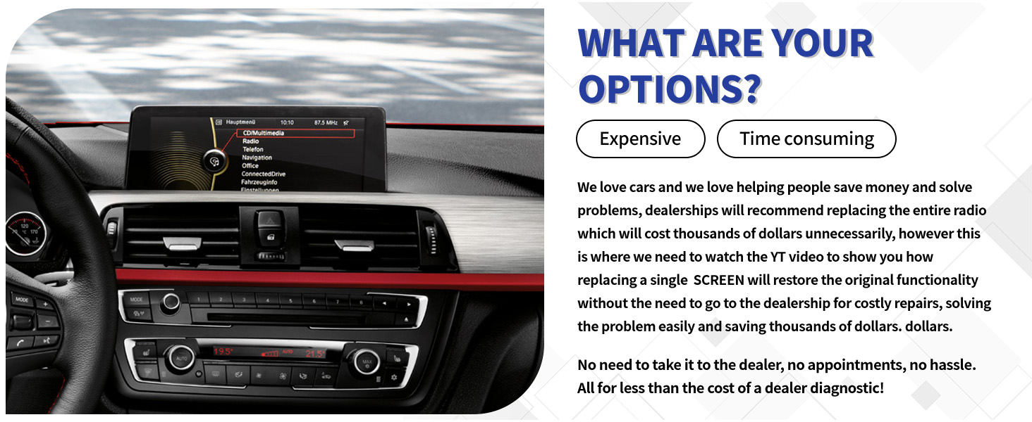 BMW 8.8 in NBT F30 F31 F32 F33 F34 F36 L7 screen monitor repair replacement glass