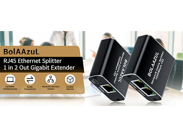 Ethernet Splitter High Speed 1000Mbps Ethernet Splitter 1 to 2, Gigabit Internet Splitter 