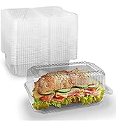 MT Products Disposable Sturdy Plastic Hinged Loaf Containers - Durable Medium Hoagie or Sandwich ...
