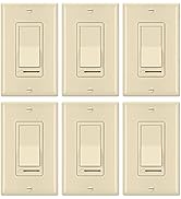 [6 Pack] BESTTEN Ivory Dimmer Light Switch, 3 Way or Single Pole, for Dimmable LED, Halogen and I...