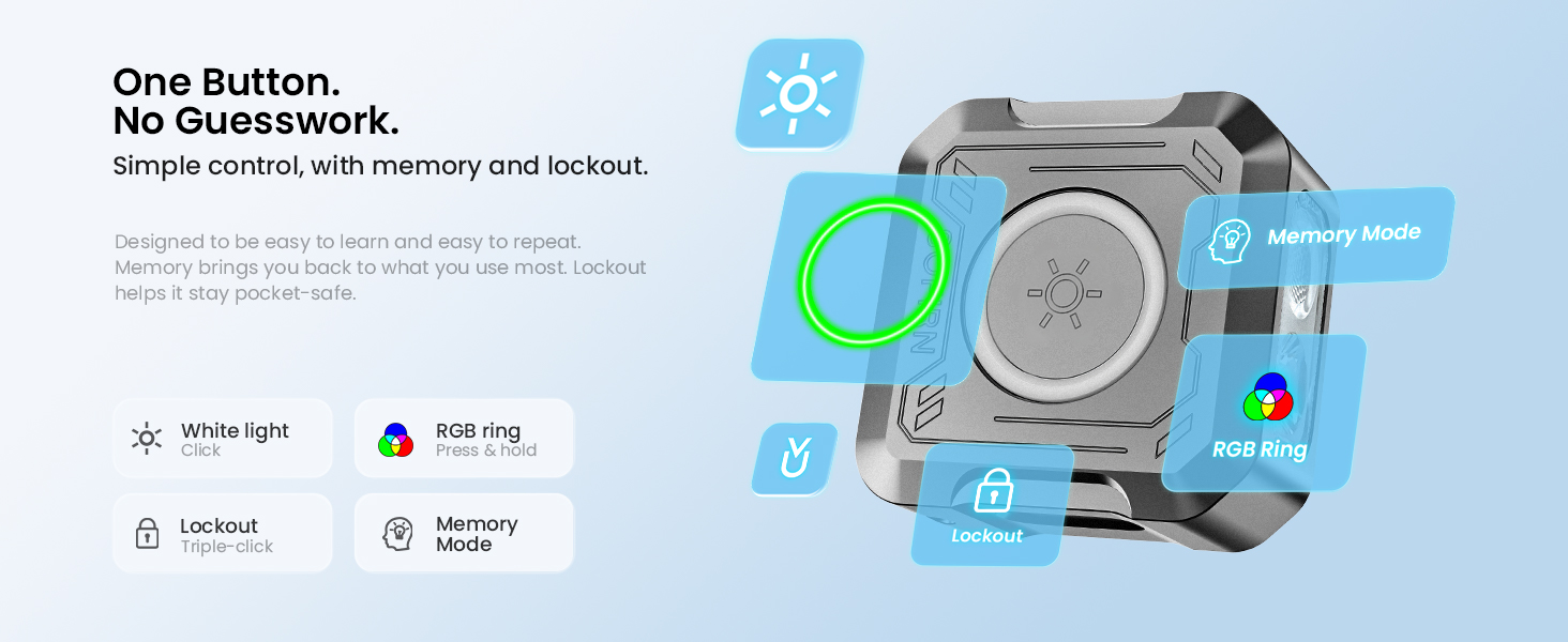 One button, simple control, with memory and lockout