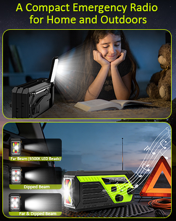 crank radio strong flashlight