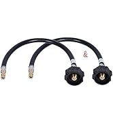GasSaf 12inch RV Pigtail Propane Hose QCC1 Connector with Acme Nut and a 1/4'' Inverted Male Flar...