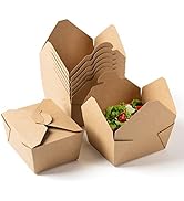 [50 Pack] To Go Containers Restaurant &amp; Catering Supplies Takeout Food Containers 30oz Kraft Pape...