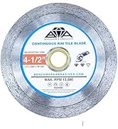 Benchmark Abrasives 4.5" Continuous Rim Diamond Blade with Steel Core, Saw Blades for Angle Grind...