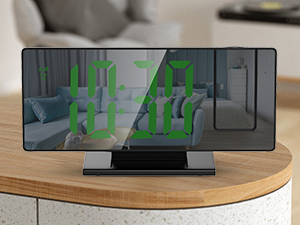 ORIA Projection Alarm Clock, LED Electronic Alarm Clock, 7.8" Mirror Desk Alarm Clock