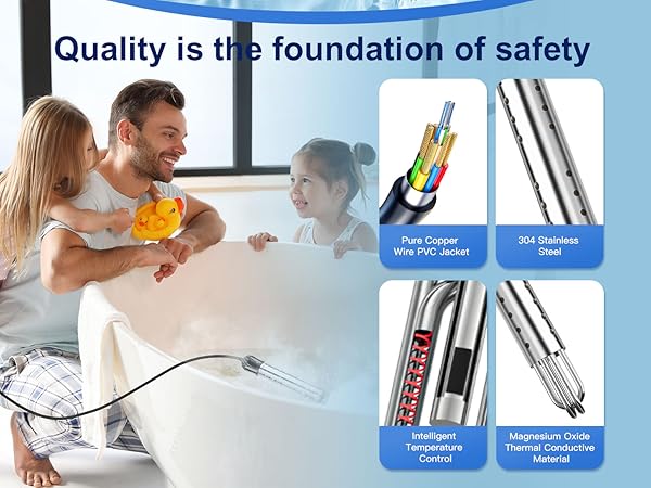 14AWG Pure Copper Cord, 304 Stainless Steel Material