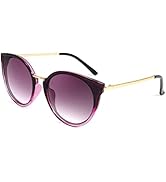 FEISEDY Women Chic Polarized Cat Eye Sunglasses Vintage Oversized Round Sunglasses Anti Glare B7000