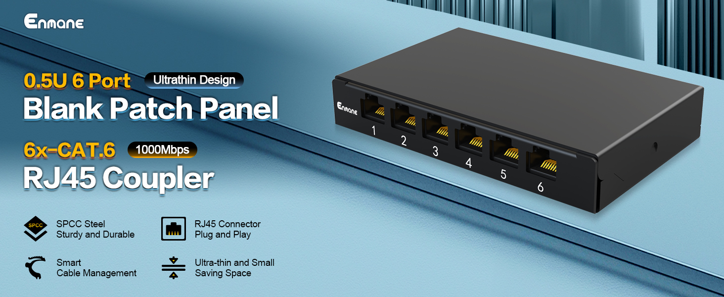 0.5u 6port patch panel