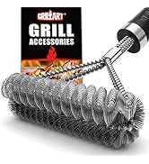 GRILLART Grill Brush [Wire + Helix] Combined BBQ Brush - Safe &amp; Efficient Grill Cleaning Brush - ...