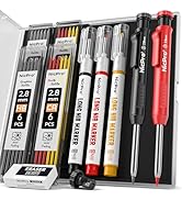 Nicpro 2 Pack CP1000 Carpenter Pencil with Sharpener, Mechanical Carpenter Pencils with 26 Refill...