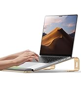 JCZT Aluminum Laptop Stand, Notebook Stand with Wrist Rest, Ergonomic Detachable Laptop Mount, Co...