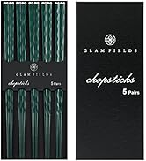 GLAMFIELDS 5 Pairs Chopsticks Reusable, Premium Fiberglass Chop sticks Dishwasher Safe for Sushi ...