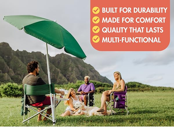 sillas de playa para adultos with built-in shade to protect from sun during all-day outings