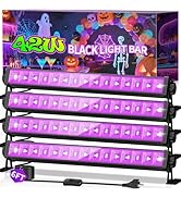 THECHAM 4 Pack 42W LED Black Light Bar, Blacklight Flood Light with 6ft Cord+Plug+Switch, Light U...