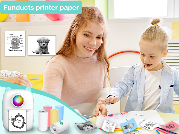 10 Rolls Sticker Paper, Self-Adhesive Thermal HD Photo Paper, Mini Pocket Printer Sticker Paper