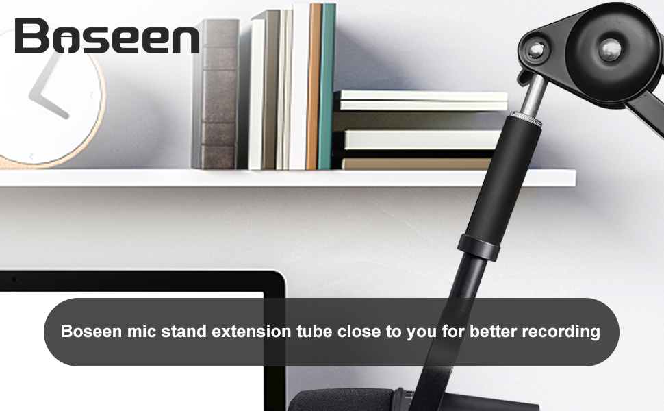 boseen mic stand extension tube close to you for better recording