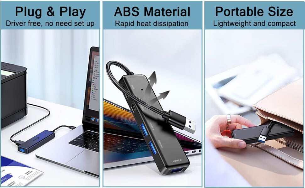 usb 3.0 hub with usb c power port