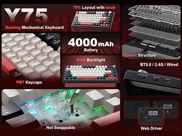 Y75 Wireless Mechanical Keyboard