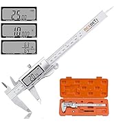 REXBETI Digital Caliper 6 Inch Measuring Tool Stainless Steel Inch/MM/Fractions, Electronic Verni...