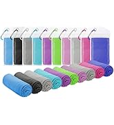 Amgico 10 Pack Cooling Towel(40"x12") for Neck and face, Ice Towel, Soft Breathable Towels, Cooli...