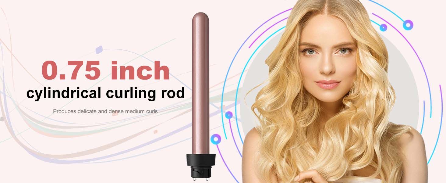 5 in 1 Curling Wand Set with 3 Barrel Hair Crimper for Women