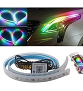 EverBright Led Strip Lights for Cars, RGB Led Headlight Strip for Turn Signal Bulb Daytime Runnin...