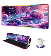 ARTSO Large RGB Gaming Mouse Pad, Led Big Mouse mat with 14 Light Modes, Extended Soft Computer K...
