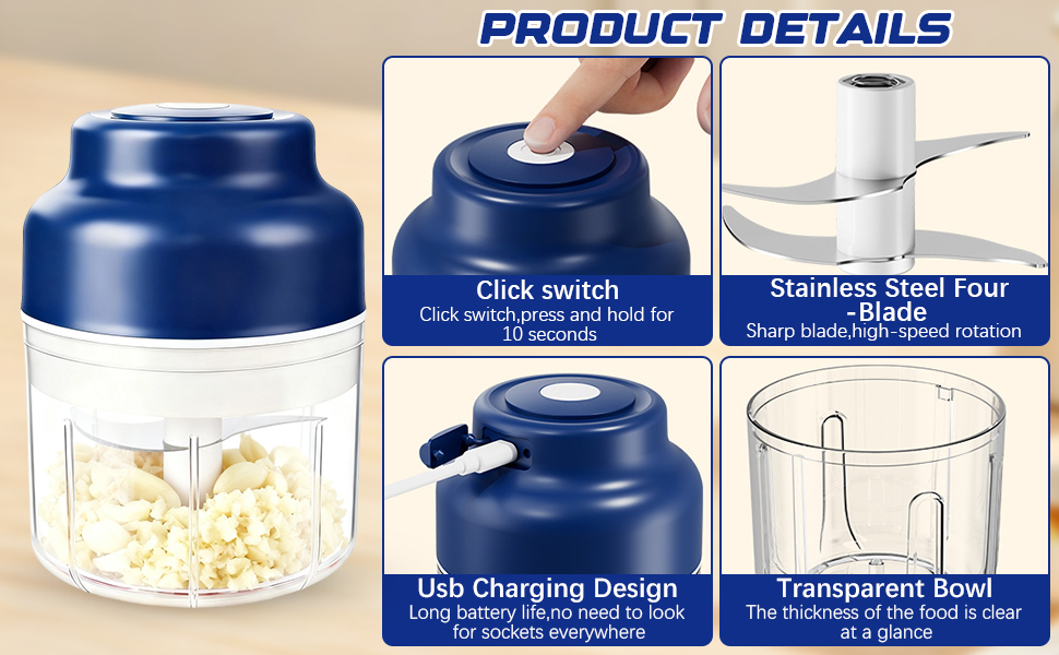 pgrade Electric Minis Garlic Chopper Set
