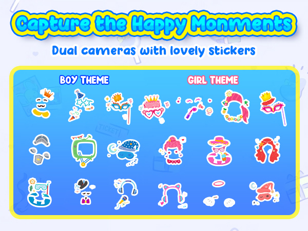 Dual cameras with lovely stickers