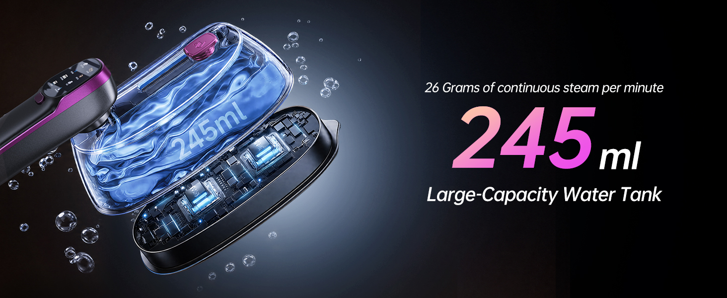 26 grams of continuous steam per minute, ensuring powerful and consistent steam output.