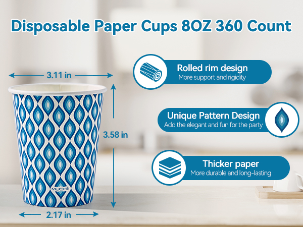 blue paper cups