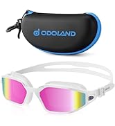 Odoland Swimming Goggles, Swim Goggles with Goggles Case, No Leakage Anti-Fog UV Protection Water...